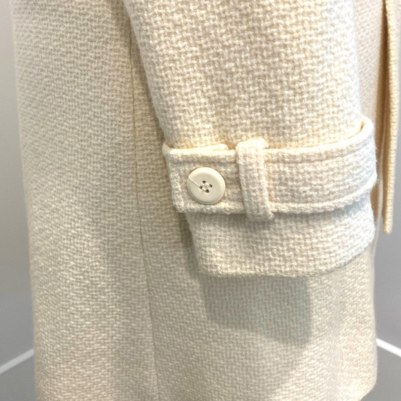 Vintage 70’s Textured Cream 70% Wool, Belted Coat |Size 12 - Picture 4 of 12